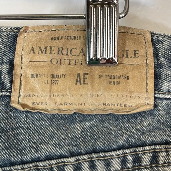 AEO Womens Blue Jeans SIZE 14 100% Cotton American Eagle Outfitters Flare Denim - Picture 9 of 11